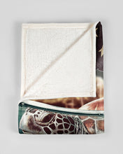 Load image into Gallery viewer, Beautiful Turtle Behind American Flag Gift For Turtle Lovers Fleece Blanket
