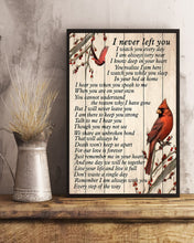 Load image into Gallery viewer, I Never Left You Red Cardinals Every Step Of The Way Vertical Poster
