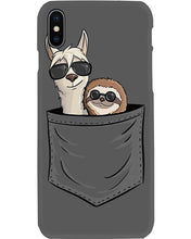 Load image into Gallery viewer, Cool Llama And Sloth In Pocket Meaningful Gift Phone case
