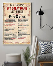 Load image into Gallery viewer, My Great Dane My House My Rules Gift For Dog Lovers Vertical Poster
