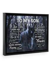 Load image into Gallery viewer, Black Wolf My Love For You Dad Gift For Son Framed Matte Canvas
