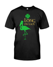 Load image into Gallery viewer, Flamingo Long On Luck Green St. Patrick's Day Printed Mug Guys Tee

