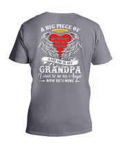 Load image into Gallery viewer, Gift For Grandpa A Big Piece Of My Heart Lives Guys V-Neck
