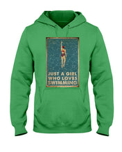 Load image into Gallery viewer, Just A Girl Who Loves Swimming Gift For Girls Hoodie
