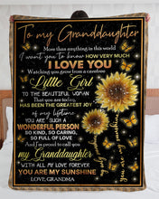 Load image into Gallery viewer, How Very Much I Love You Sunflower Grandma Gift For Granddaughter Sherpa Blanket
