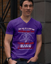 Load image into Gallery viewer, They Call Me A Lucky Man Gift For Husband Guys V-Neck
