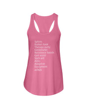 Load image into Gallery viewer, Splints Button Hook Therapy Putty Goniometer Resistance Bands Ladies Flowy Tank
