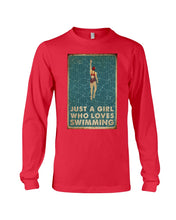 Load image into Gallery viewer, Just A Girl Who Loves Swimming Gift For Girls Unisex Long Sleeve
