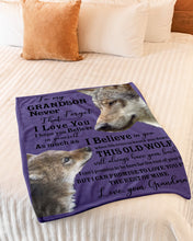 Load image into Gallery viewer, Wolf Grandma Gift For Grandson Believe In Yourself Fleece Blanket
