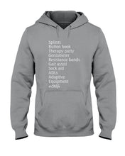 Load image into Gallery viewer, Splints Button Hook Therapy Putty Goniometer Resistance Bands Hoodie

