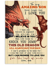 Load image into Gallery viewer, Fire Dragon Mom Gift For Son Love You For The Rest Of Mine Vertical Poster
