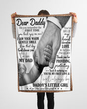 Load image into Gallery viewer, Hand In Hand Daughter Gift For Daddy I Saw Your Warm Gentle Smile Fleece Blanket
