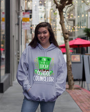 Load image into Gallery viewer, Green Top Hat I'm A Lucky School Counselor St Patrick's Day Gift Hoodie
