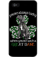 Load image into Gallery viewer, You're Always Lucky When You're With A Great Dance St Patrick's Day Gift For Dog Lovers Phone case
