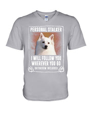Load image into Gallery viewer, American Eskimo Personal Stalker St. Patrick's Day Printed Mug Guys V-Neck
