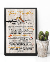 Load image into Gallery viewer, Cardinal Gift For Daughter You May Outgrow My Lap Vertical Poster
