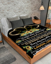 Load image into Gallery viewer, Grandma Gift For Granddaughter Sunflower Smile More Sherpa Blanket
