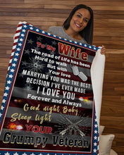 Load image into Gallery viewer, Grumpy Veteran Gift For WiFe I Love You Forever And Always Sherpa Blanket
