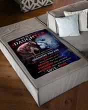 Load image into Gallery viewer, Lion Versus Wolf Straighten Your Crown Gift For Daughter Fleece Blanket

