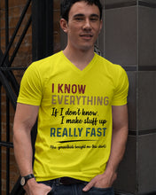 Load image into Gallery viewer, Gift For Grandpa I Know Everything If I Don't Know I Make Stuff Up Guys V-Neck
