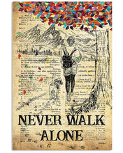 Load image into Gallery viewer, Dogs Never Walk Alone With Girl Gift For God Lovers Vertical Poster
