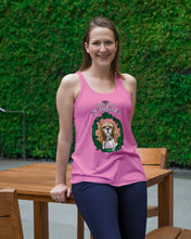 Load image into Gallery viewer, Cavalier Mirror Happy St Patrick's Day Gift For Dog Lovers Ladies Flowy Tank
