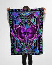 Load image into Gallery viewer, I Love Butterfly Purple Pattern Meaningful Gift Fleece Blanket

