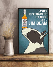 Load image into Gallery viewer, Cute Dog Bull Terrier And Jim Beam Gift For Dog Lovers Vertical Poster
