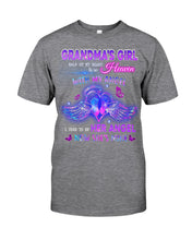 Load image into Gallery viewer, Gift For Angel Grandma Half Of My Heart Is In Heaven Guys Tee
