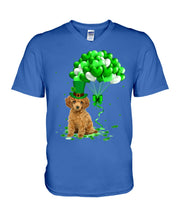 Load image into Gallery viewer, Red Toy Poodle Patrick Balloons St. Patrick's Day Color Changing Mug Guys V-Neck
