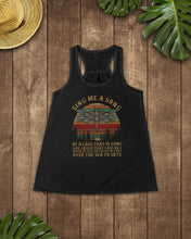 Load image into Gallery viewer, Sing Me A Song Dragonfly Retro Vintage Ladies Flowy Tank
