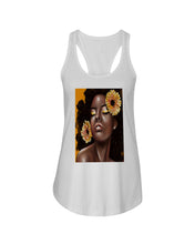 Load image into Gallery viewer, Black Girl With Sunflower On Head Gift Ladies Flowy Tank
