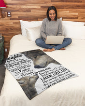 Load image into Gallery viewer, Wolf To Be Humble And Work Hard Dad Gift For Daughter Fleece Blanket
