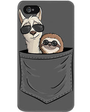 Load image into Gallery viewer, Cool Llama And Sloth In Pocket Meaningful Gift Phone case
