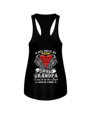 Load image into Gallery viewer, Gift For Grandpa A Big Piece Of My Heart Lives Ladies Flowy Tank
