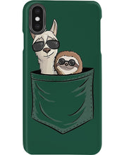 Load image into Gallery viewer, Cool Llama And Sloth In Pocket Meaningful Gift Phone case
