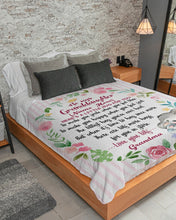 Load image into Gallery viewer, Floral Circle Custom Name Grandma Gift For Granddaughter A Little Hug For You Sherpa Blanket
