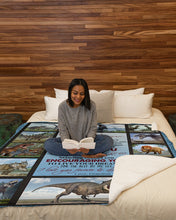 Load image into Gallery viewer, Grandma Gift For Grandson Always Standing Behind You T Rex Sherpa Blanket

