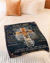 Load image into Gallery viewer, Lion Cross Always Carry You In My Heart Mom Gift For Son Fleece Blanket
