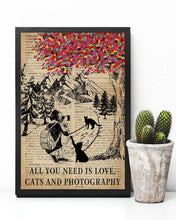 Load image into Gallery viewer, Vintage Dictionary All You Need Is Black Cats Photography Vertical Poster
