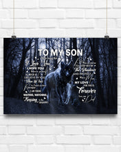 Load image into Gallery viewer, Black Wolf My Love For You Dad Gift For Son Horizontal Poster

