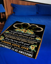 Load image into Gallery viewer, Grandma Gift For Granddaughter Sunflower Smile More Fleece Blanket

