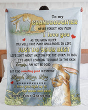 Load image into Gallery viewer, Grandma Gift For Granddaughter Rabbit Just Do Your Best Sherpa Blanket
