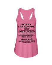 Load image into Gallery viewer, A Freaking Awesome Husband Is My Life Ladies Flowy Tank
