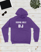 Load image into Gallery viewer, Fucking Great DJ Black And White Printed Mug Hoodie
