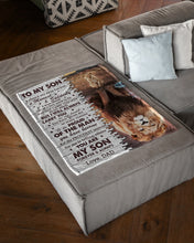 Load image into Gallery viewer, Lion Reflection You Are My Son Forever Dad Gift For Son Fleece Blanket
