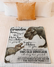 Load image into Gallery viewer, Custom Name Grandma Gift For Grandson T Rex The Rest Of Mine Fleece Blanket
