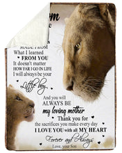 Load image into Gallery viewer, Lion Son Gift For Mom I Love You Always Sherpa Blanket
