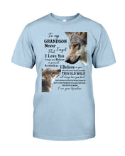 Load image into Gallery viewer, Wolf Grandma Gift For Grandson Believe In Yourself Guys Tee
