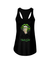 Load image into Gallery viewer, Keep Silent Sparkling Green Lips St Patrick's Day Gift Ladies Flowy Tank
